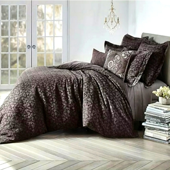 Wamsutta Bedding Wamsutta Fullqueen Medallion Jacquard Linen Duvet
